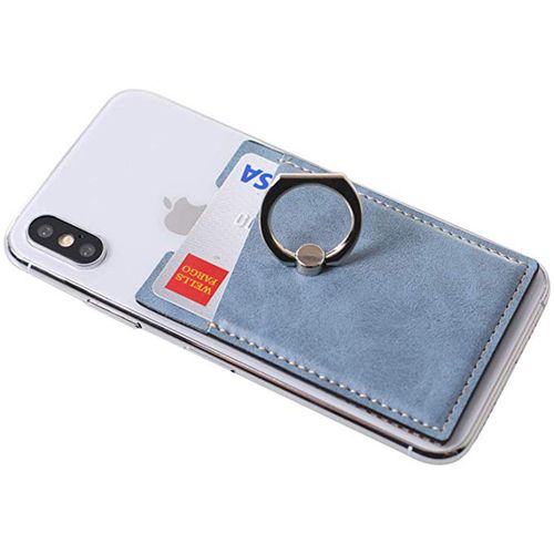 产品介绍 名称:深圳工厂生产高质量pu皮革手机背贴卡套 智能手机卡袋
