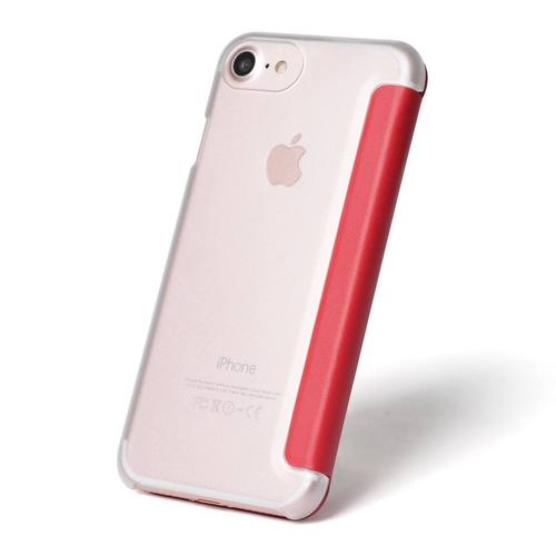 工厂供应超薄 pu皮磁性折叠智能封面中国红色手机壳为 iphone7